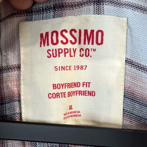 Mossimo | Women's Plaid Button-Up Shirt Boyfriend Fit Size XL - Picture 5 of 9